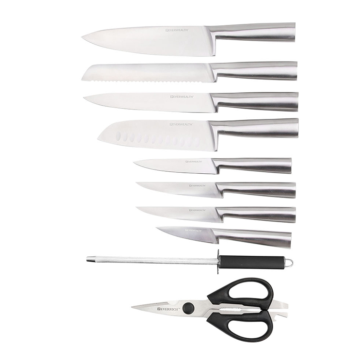 Tukku Professional Kitchen Accessories Veitsi Set Ruostumattomasta teräksestä ontto kahva Japanilainen 10 Piece Kitchen Chef veitset Set 